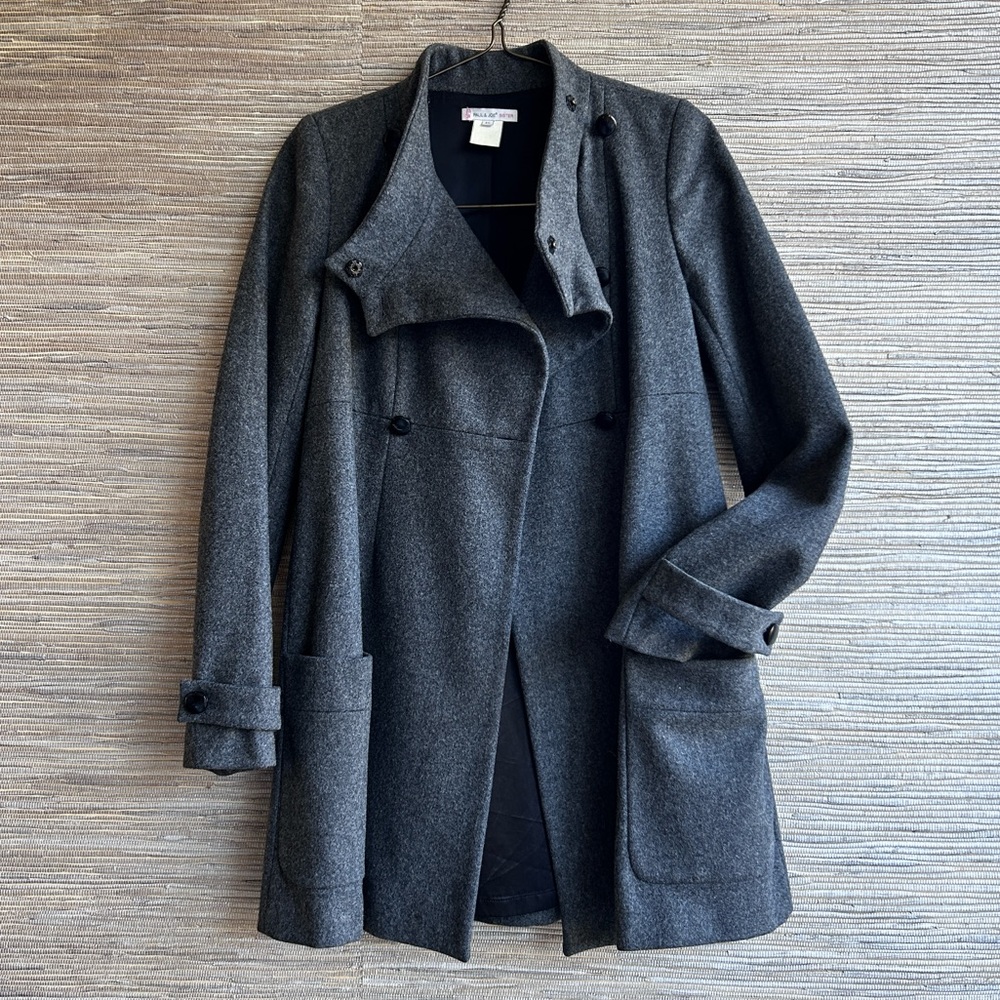 Paul & Joe Sister Gray Wool Double Breasted Winter Coat Size 40🇫🇷 6🇺🇸